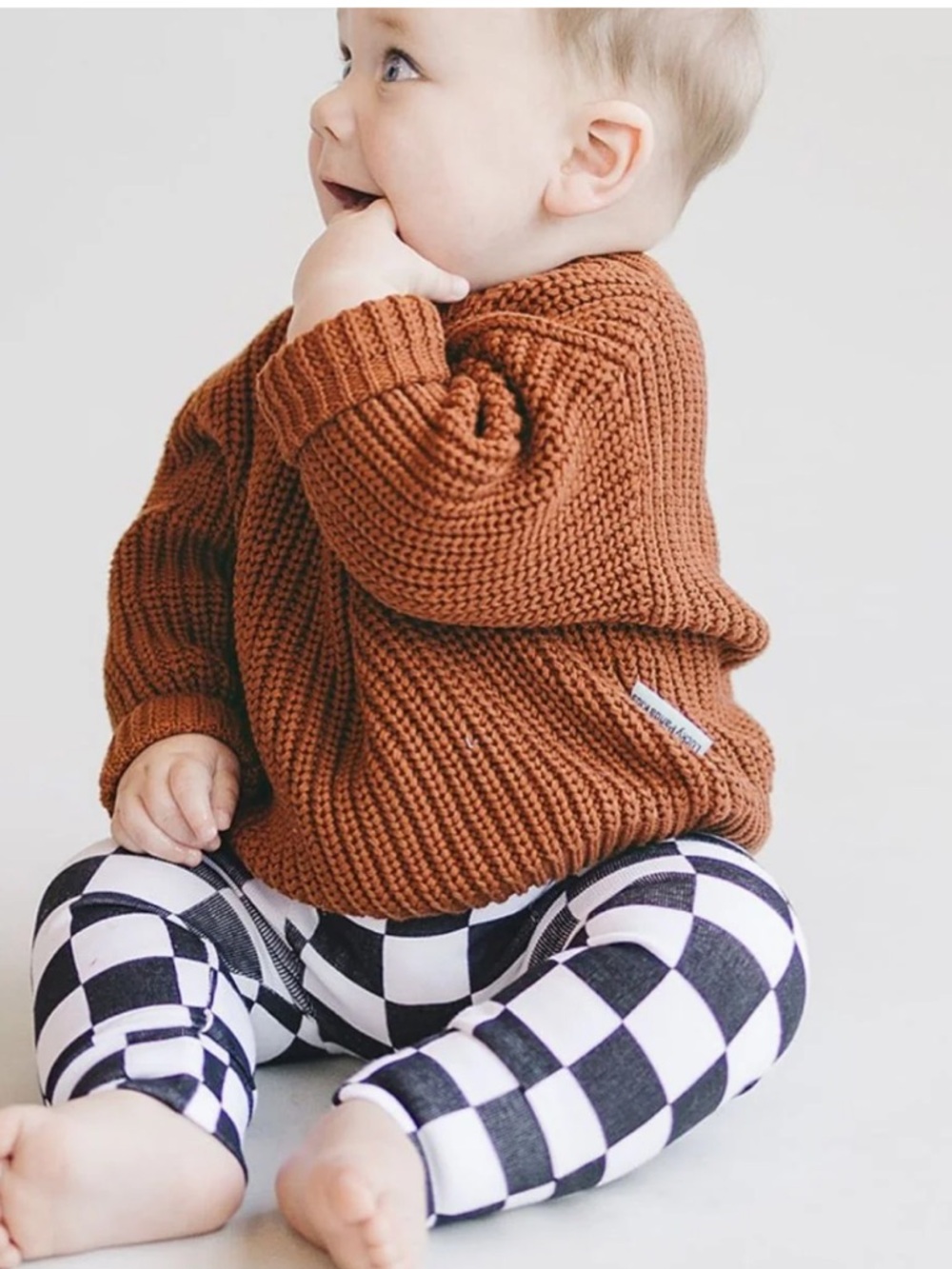LUCKY PANDA KIDS | Chunky Knit Sweater | Rust  | Size 6M